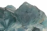 Cubic, Blue-Green Fluorite Crystal Cluster with Phantoms - China #217454-3